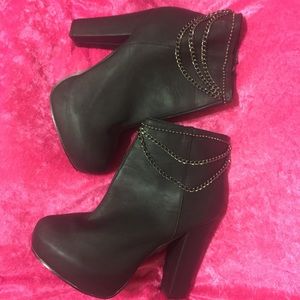 BlackHeart Platform Ankle Vegan Leather Boots sz 9
